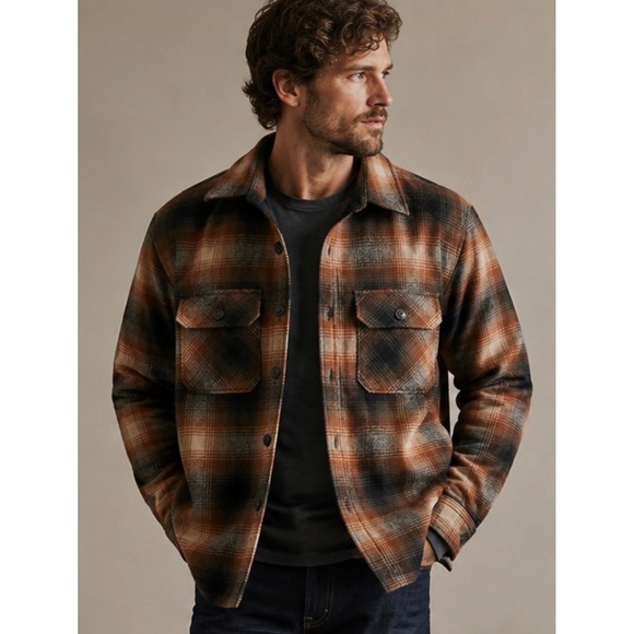 Pendleton Other - Pendleton Plaid Quilted CPO Shirt Jacket in Brown Ombre Size Large